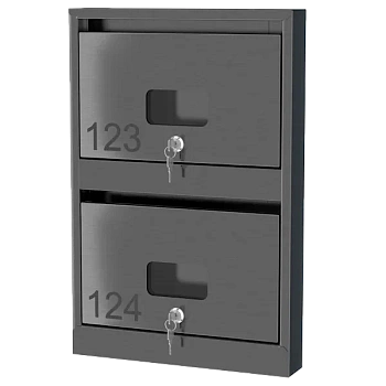 почтовый ящик из нержавеющей стали серии слим 2x1 с окошком фото