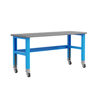 стол металлический промышленный 2000 мм place без ящиков, на колесах фото