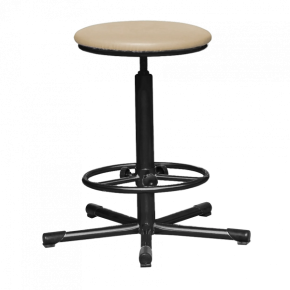 табурет на винтовой опоре кремовый т02 каркас черный фото