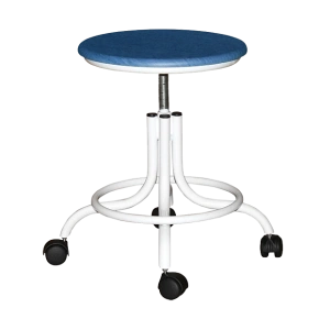 табурет мдф винтовой синий т01-1 каркас белый фото