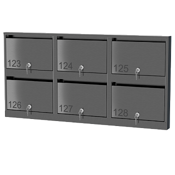 почтовый ящик из нержавеющей стали серии слим 2x3 фото