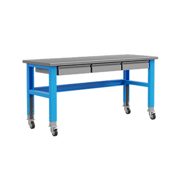 стол промышленный place 2000 на колесах с 3 ящиками фото