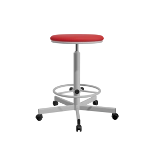 табурет на винтовой опоре красный т02/к каркас белый фото