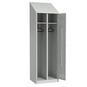 шкаф для раздевалок двухстворчатый с наклонной крышей фото