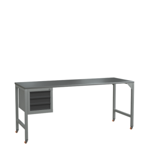 верстак 2000 с колесами и подвесной тумбой с 3 выдвижными ящиками фото