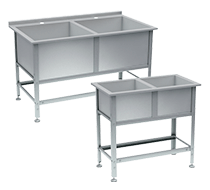 Ванны моечные двухсекционные из нержавеющей стали