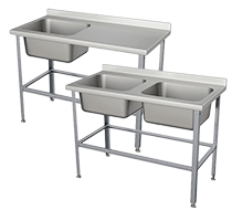 Ванны моечные цельнотянутые из нержавеющей стали